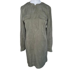 Banana Republic size 0 green long sleeve button down shirt dress